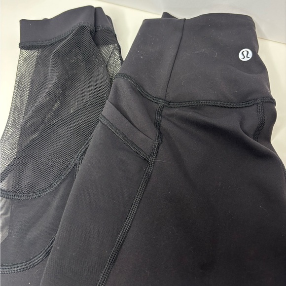 lululemon athletica Black Leggings with Mesh Detail - Picture 1 of 11